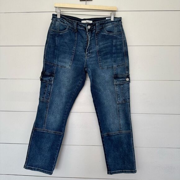 Kancan Women’s 28 Avery Straight Leg Cargo Jeans - Picture 1 of 5